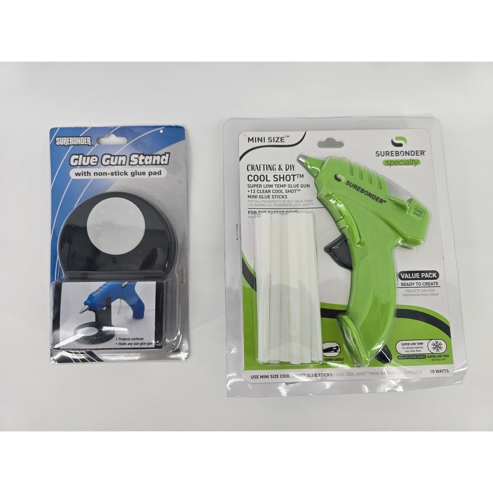 Surebonder Cool Shot Mini Glue Gun Kit KD-160FKIT and Glue Gun Stand 6500